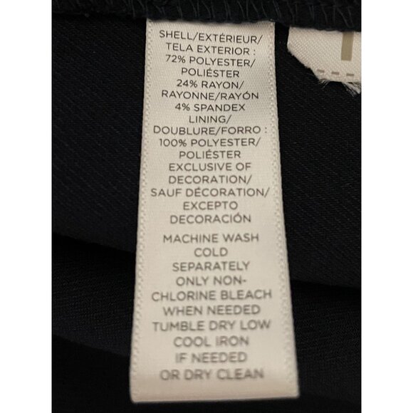 LOFT Petites 10P Navy Blue Shift Dress With Eyelet Trim Sleeves Short Sleeve - Picture 10 of 14